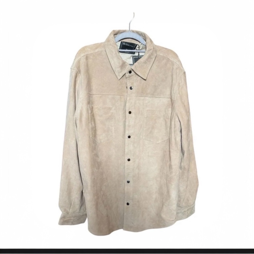 Men’s Leather Shirt Jacket Shacket XL 100% Goatskin Leather NWT $398 - Picture 2 of 3